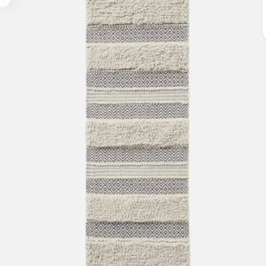 Ink & Ivy Boho Elegant Gray and Cream Bath Mat 22x58”